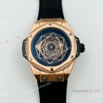 Hublot Swiss Replica Watches Big Bang Sang Bleu Rose Gold Diamond Bezel Watches 42mm